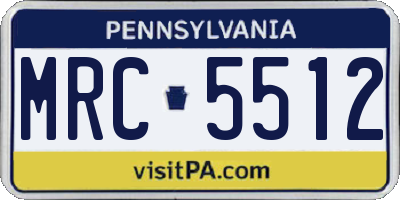 PA license plate MRC5512