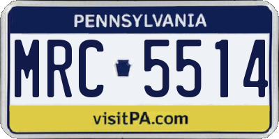 PA license plate MRC5514
