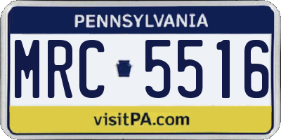 PA license plate MRC5516