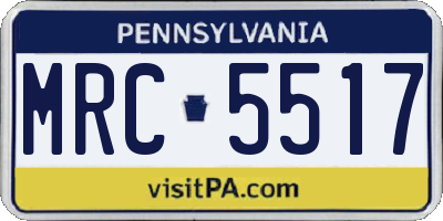 PA license plate MRC5517