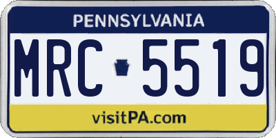 PA license plate MRC5519