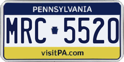 PA license plate MRC5520