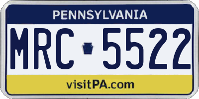 PA license plate MRC5522