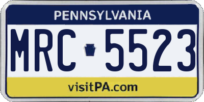 PA license plate MRC5523