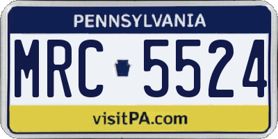 PA license plate MRC5524