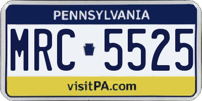 PA license plate MRC5525
