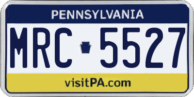 PA license plate MRC5527
