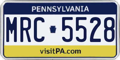 PA license plate MRC5528