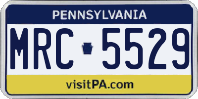 PA license plate MRC5529
