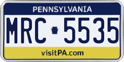 PA license plate MRC5535