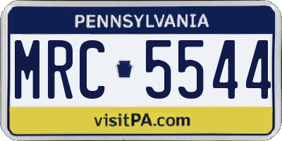 PA license plate MRC5544