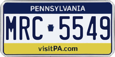 PA license plate MRC5549