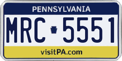PA license plate MRC5551