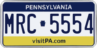 PA license plate MRC5554