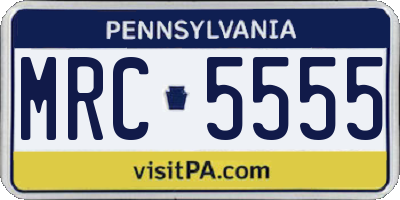 PA license plate MRC5555