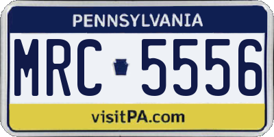 PA license plate MRC5556