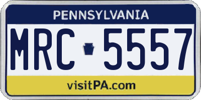 PA license plate MRC5557