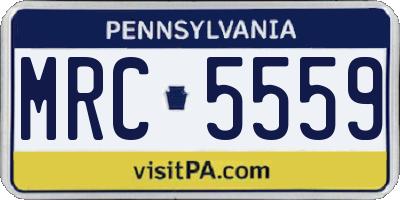 PA license plate MRC5559