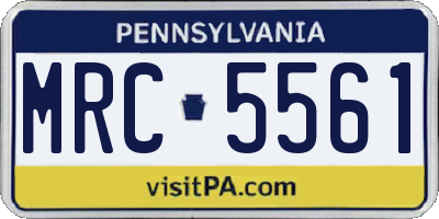 PA license plate MRC5561
