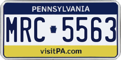 PA license plate MRC5563