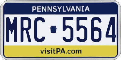 PA license plate MRC5564