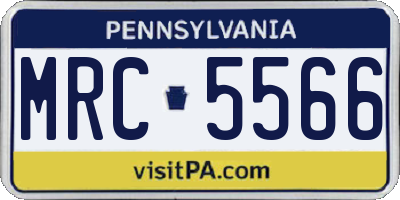 PA license plate MRC5566