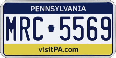 PA license plate MRC5569