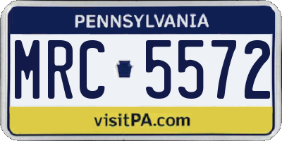 PA license plate MRC5572