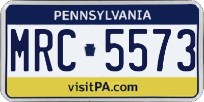 PA license plate MRC5573