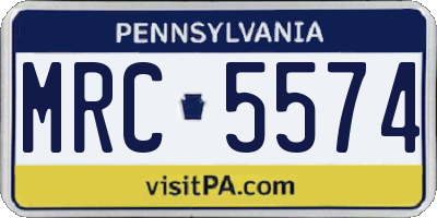 PA license plate MRC5574