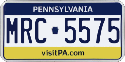 PA license plate MRC5575