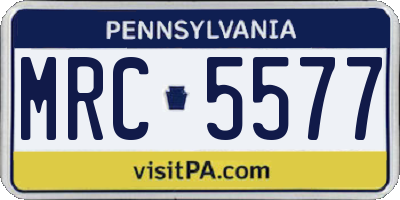 PA license plate MRC5577