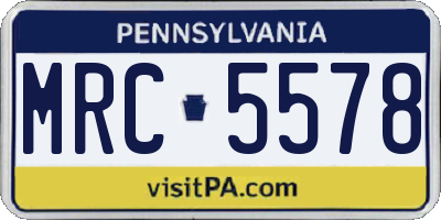 PA license plate MRC5578