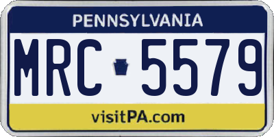 PA license plate MRC5579