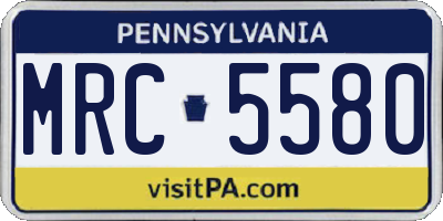 PA license plate MRC5580