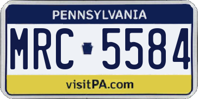 PA license plate MRC5584