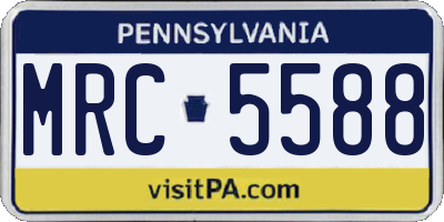 PA license plate MRC5588