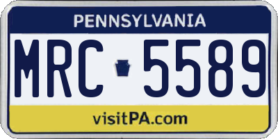 PA license plate MRC5589