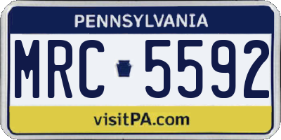 PA license plate MRC5592