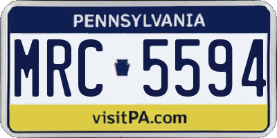 PA license plate MRC5594