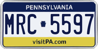 PA license plate MRC5597