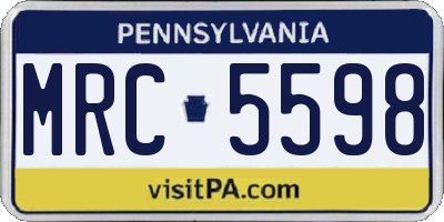 PA license plate MRC5598
