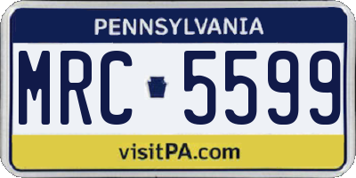 PA license plate MRC5599