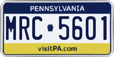 PA license plate MRC5601