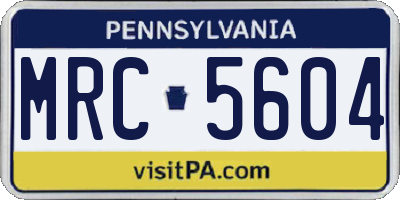 PA license plate MRC5604