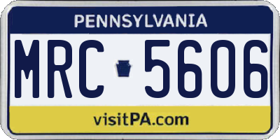 PA license plate MRC5606