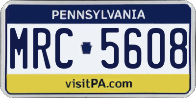PA license plate MRC5608