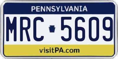 PA license plate MRC5609