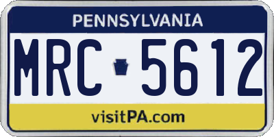 PA license plate MRC5612