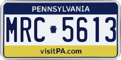 PA license plate MRC5613